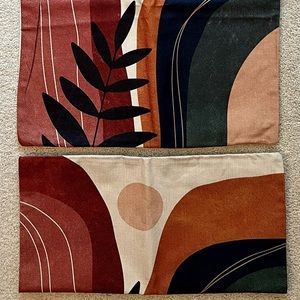 NEW: Set of 4 Abstract Boho zippered pillow covers 18x18